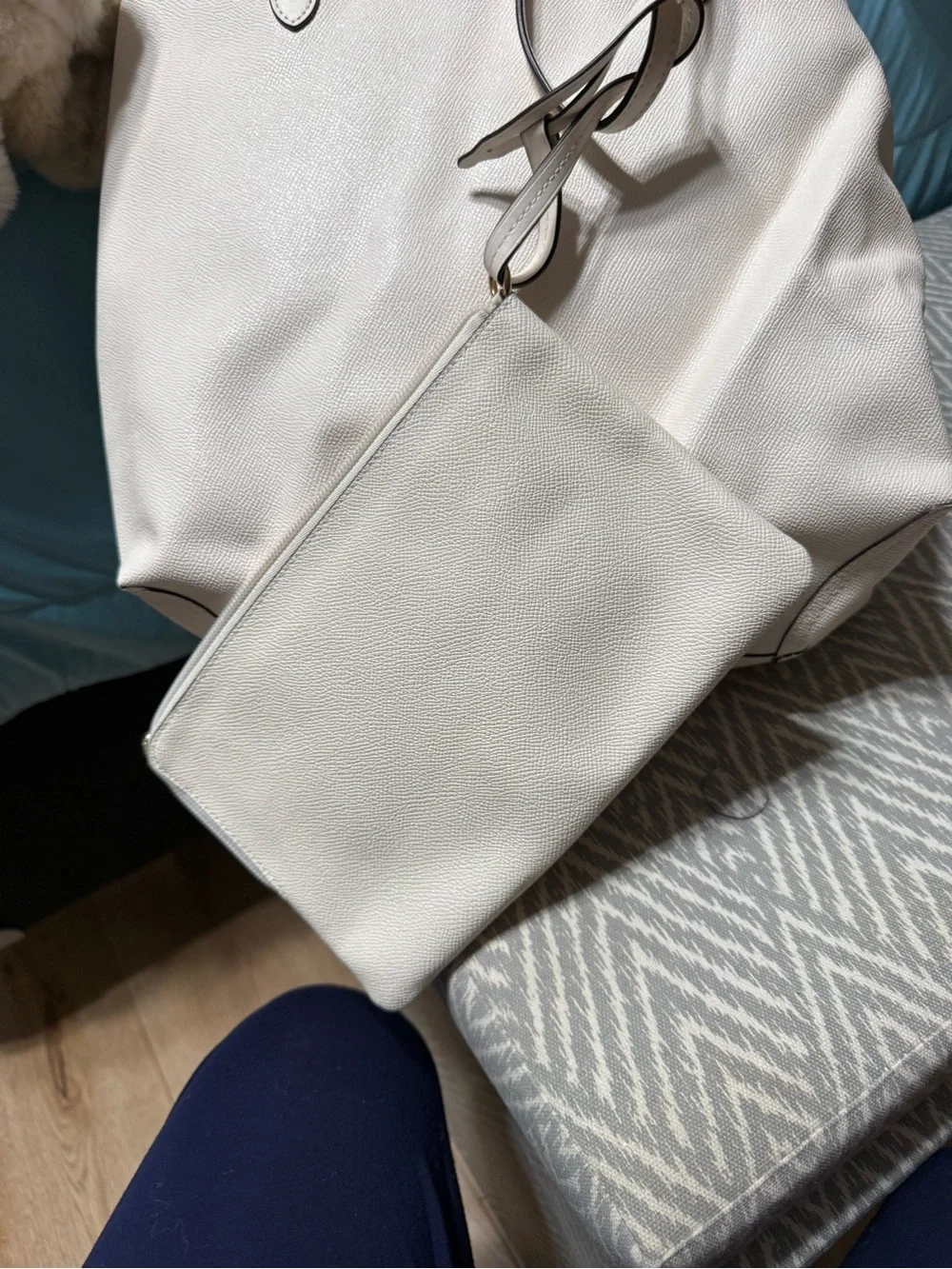Coach American Flag Cream Leather Tote